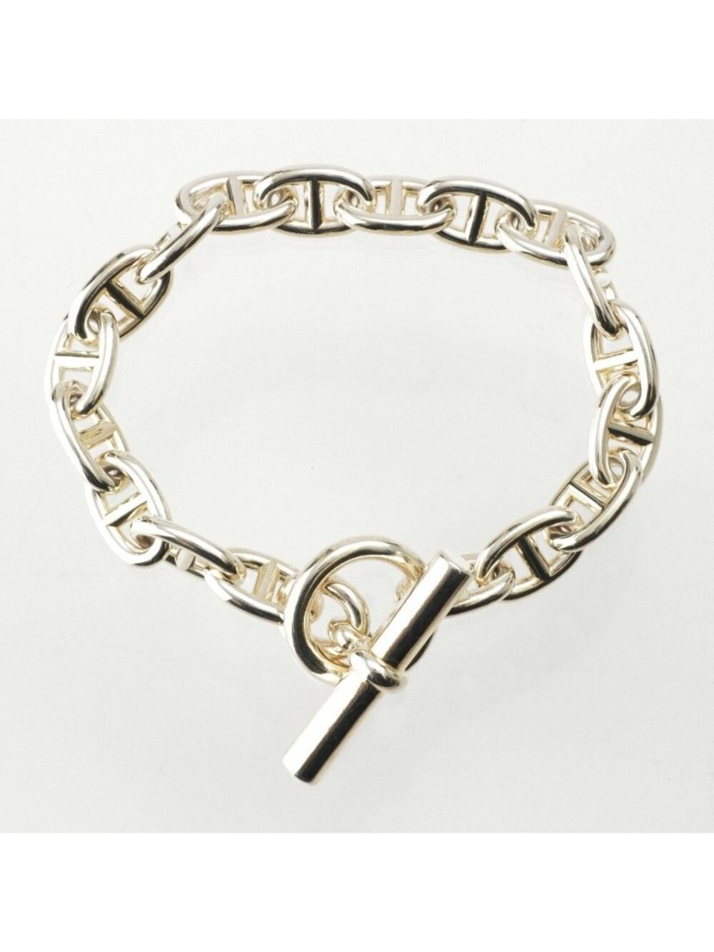 Hermes Chaine D'Ancre MM 18 Top Bracelet Bangle Silver